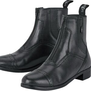 SAXON LADIES’ SYNTOVIA ZIP PADDOCK SLIP ON ANKLE BOOTS POINTED TOE SIZE 8 BLACK